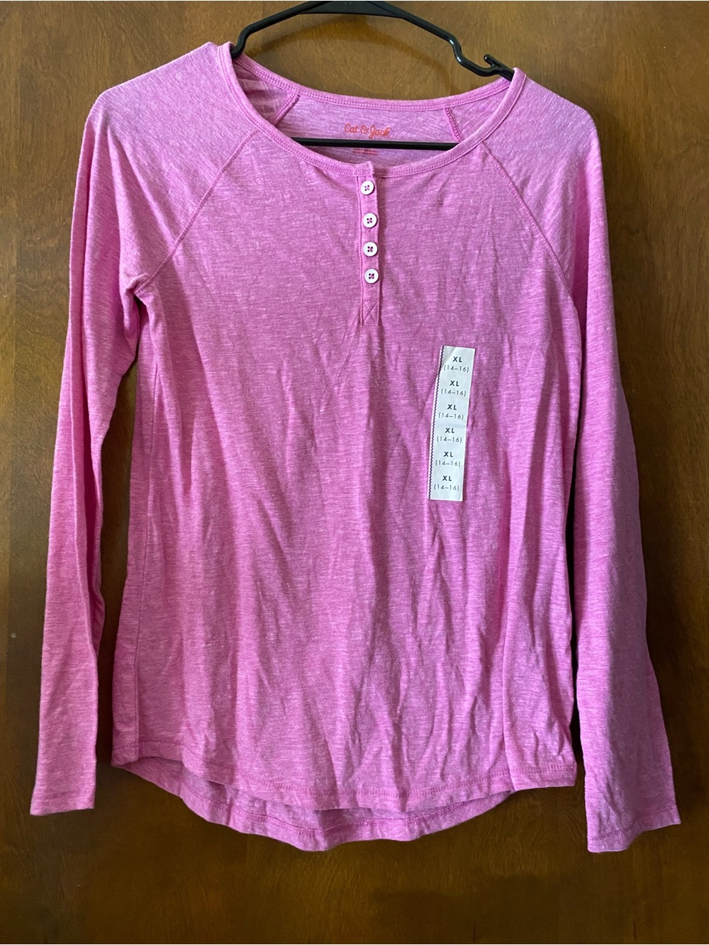 *NWT* Cat & Jack Heathered Pink Henley Top